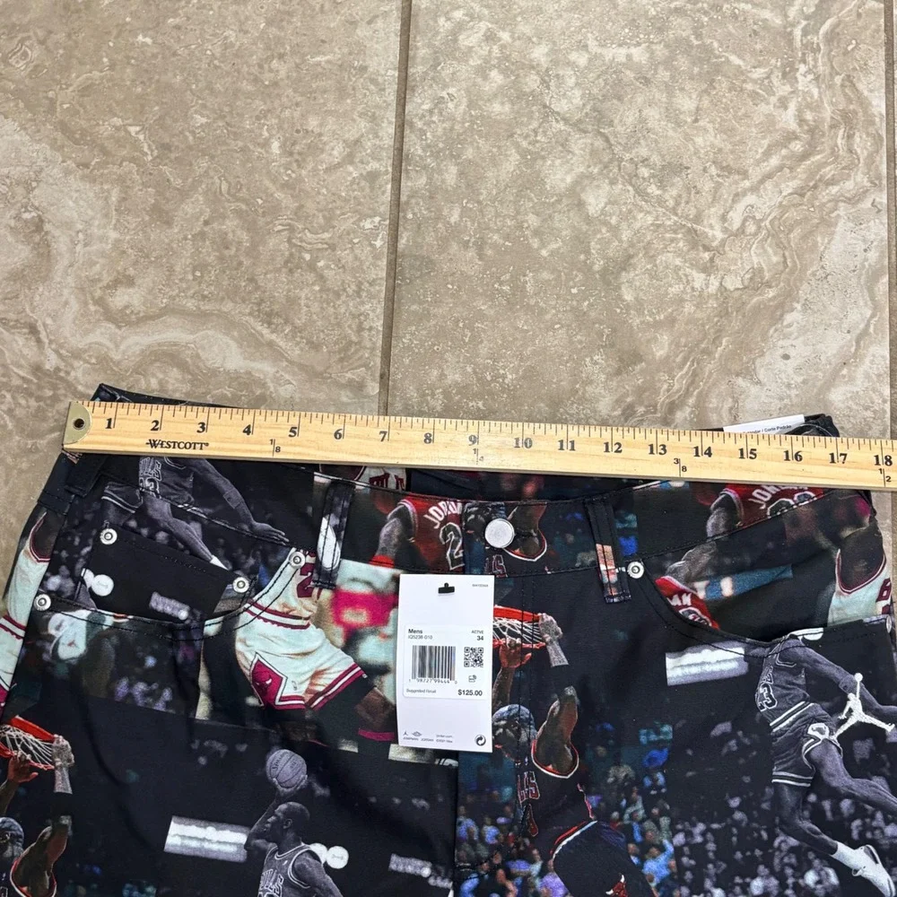 Jordan Flight Heritage All Over Photo Print Pants Mens 34 Black IQ5238-010 NEW